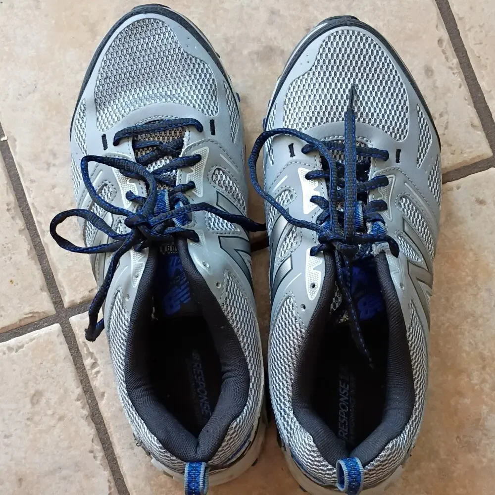 New Balance Men’s Gray/Blue/Black Low Top Mesh Lace-Up Athletic Sneakers